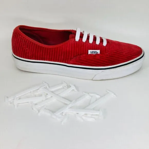 Vans Authentic Corduroy Rumba Red Skate Shoes, Size 7 US, Mens, Good Condition - Picture 12 of 13